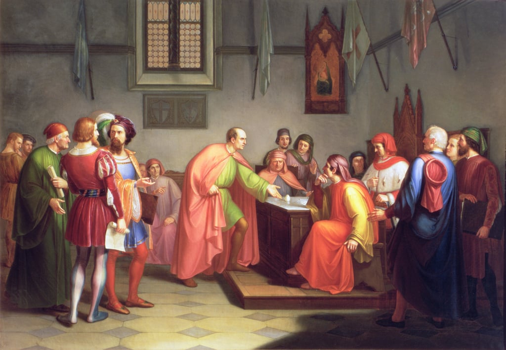 L&architetto fiorentino Brunelleschi dimostra l...